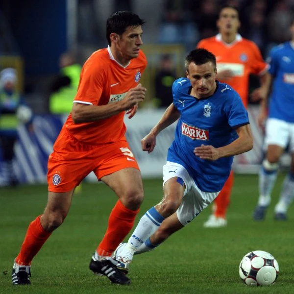 Piłkarze Lecha Poznań pokonali po dogrywce Austrię Wiedeń 4:2 w rewanżowym meczu pierwszej rundy Pucharu UEFA. Lechici awansowali do fazy grupowej. Fot. Adam Ciereszko.