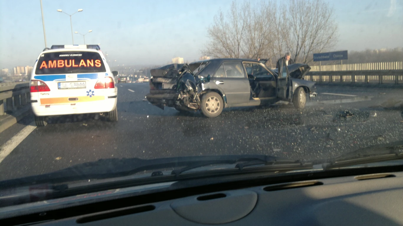 Wypadek Drogowej Trasie Średnicowej na zjeździe do Bytomia
