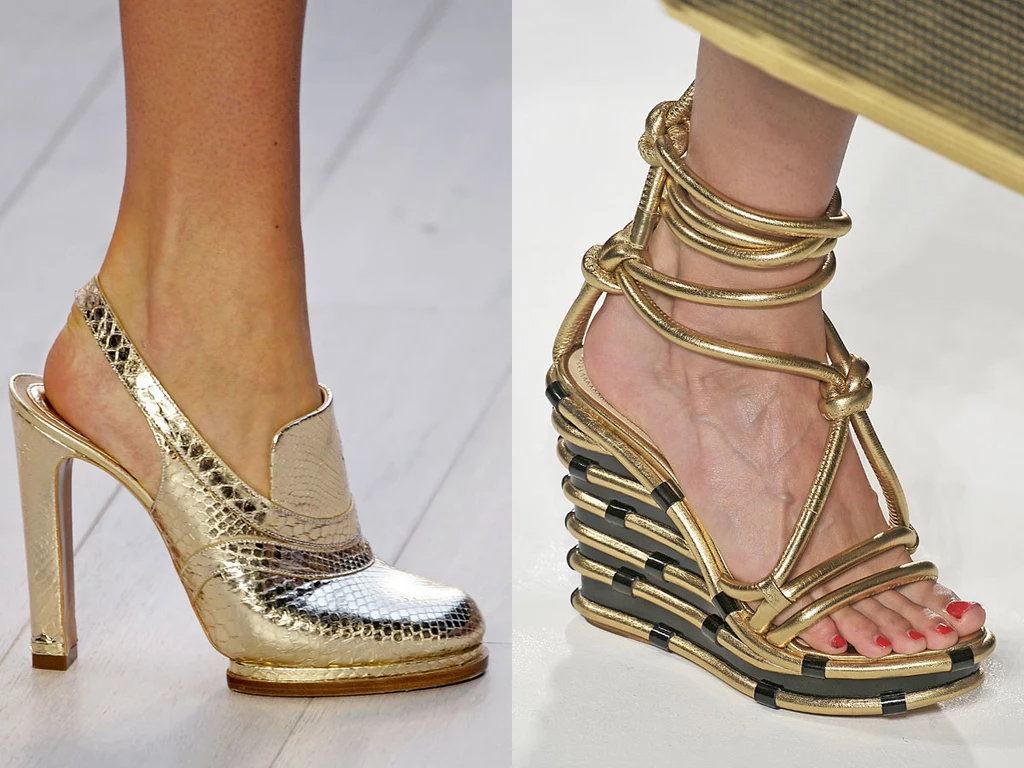 Złote buty Chloe i Moschino Złote buty Chloe i Moschino