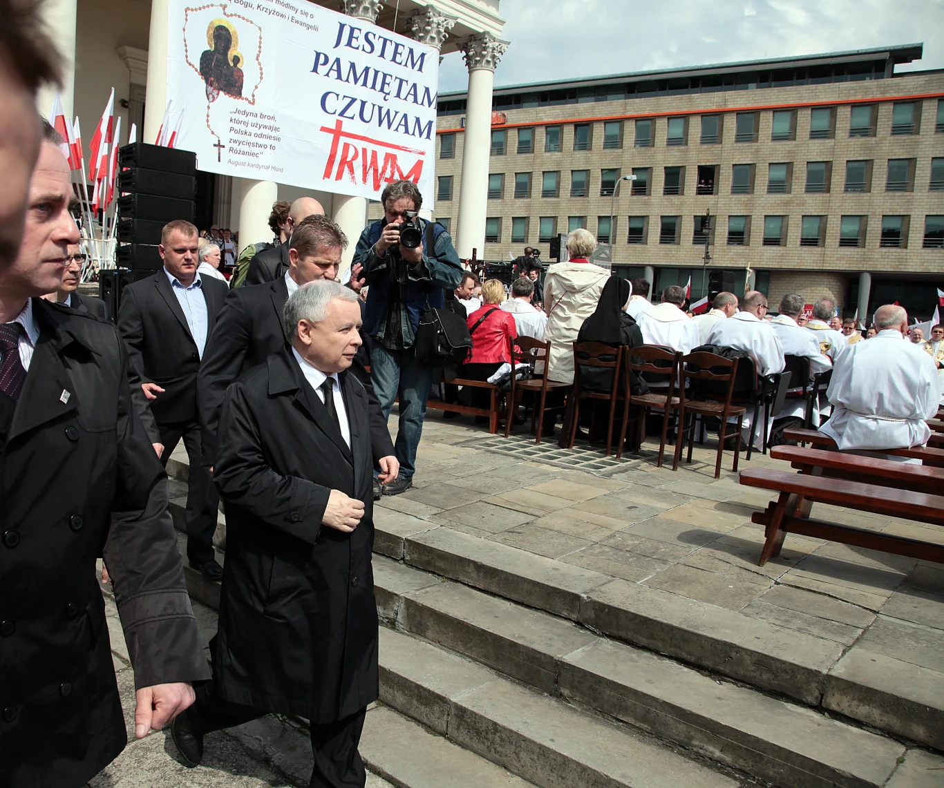 Jarosław Kaczyński podczas marszu