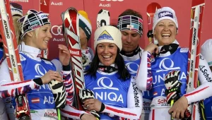 va-Maria Brem, Stephanie Koehle, Max Franz and Michaela Kirchgasser