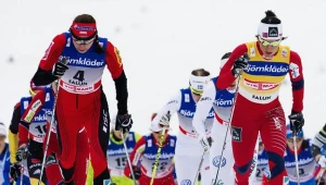 Justyna Kowalczyk i jej odwieczna rywalka Marit Bjoergen.