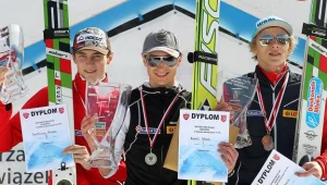 Od lewej: Bartłomiej Kłusek - srebro, Kamil Stoch - złoto i Dawid Kubacki - brąz Fot. G. Momot
