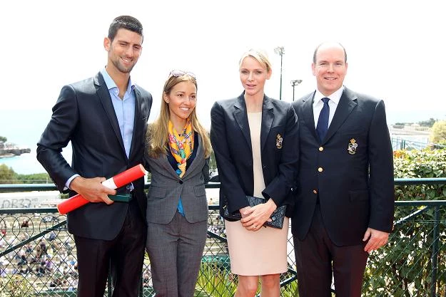 Od lewej: Djoković, Ristić, Charlene i książe Albert