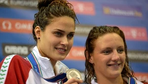 Katinka Hosszu (z lewej) mistrzyni Europy na 400 m stylem zmiennym.