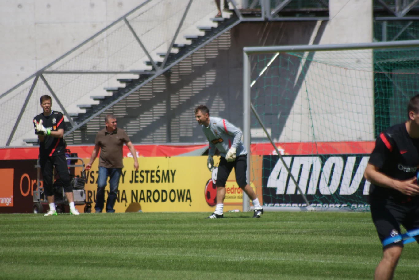 Jerzy Dudek podczas treningu z kadrą Polski na Euro 2012