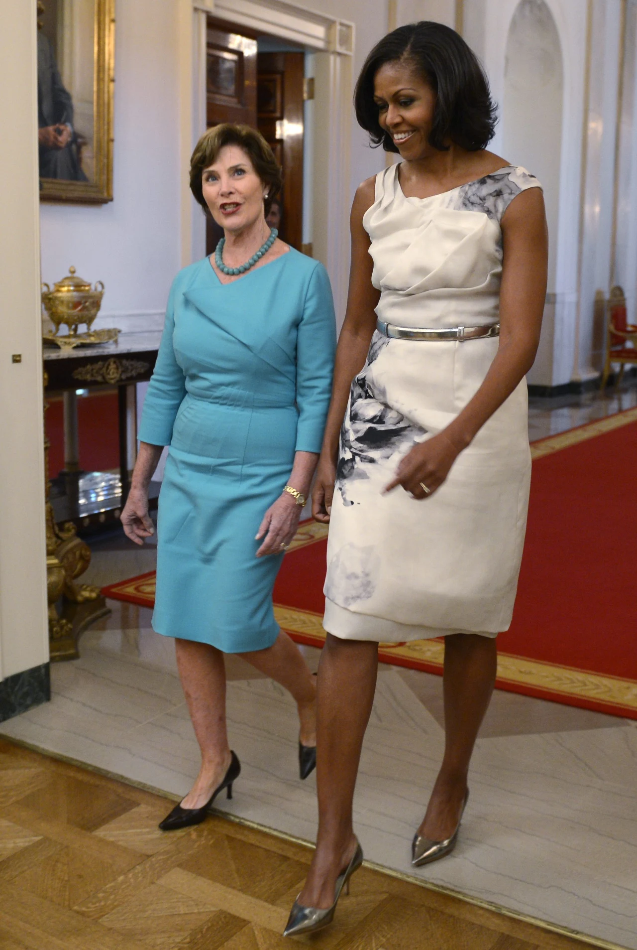 Michelle Obama i Laura Bush w czasie uroczystości
