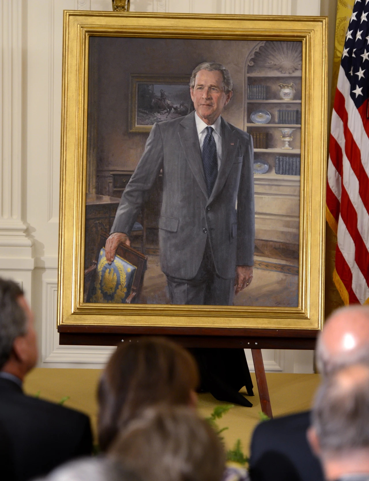 Obraz George'a W. Busha odsłonięty w czasie uroczystości