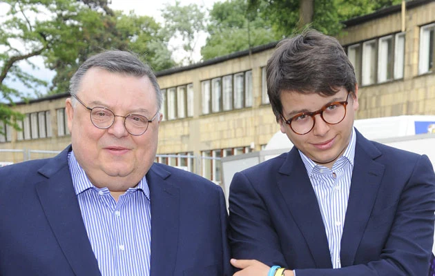 Wojciech Mann z synem Marcinem
