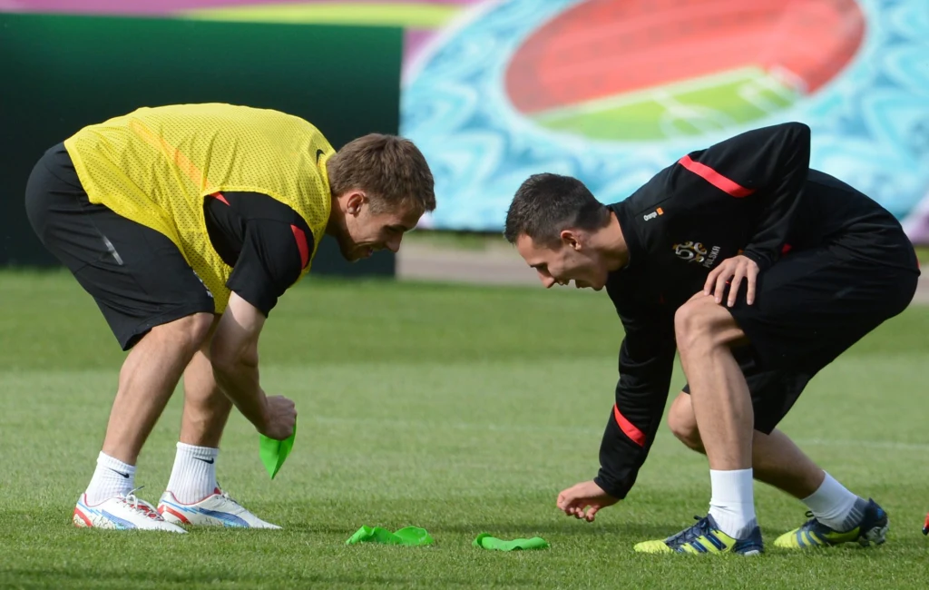 Podopieczni Franciszka Smudy w komplecie uczestniczyli w zajęciach. Na zdjęciu Maciej Rybus i Rafał Wolski