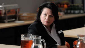 Marzena Trybała, jako Wiola, kierowniczka restauracji w Hotelu 52