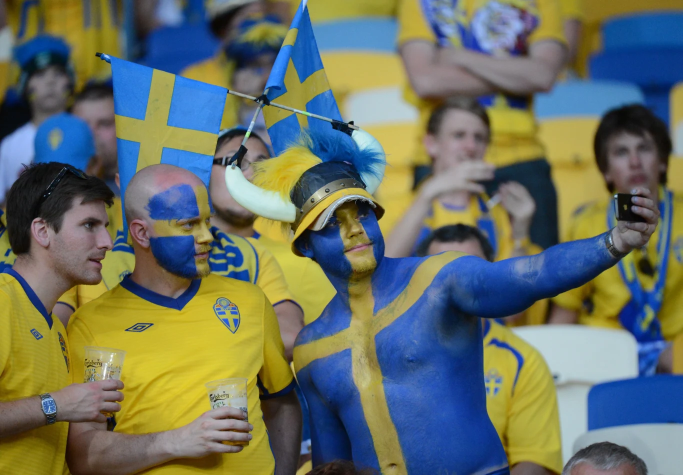 Kibice drużyny szwedzkiej