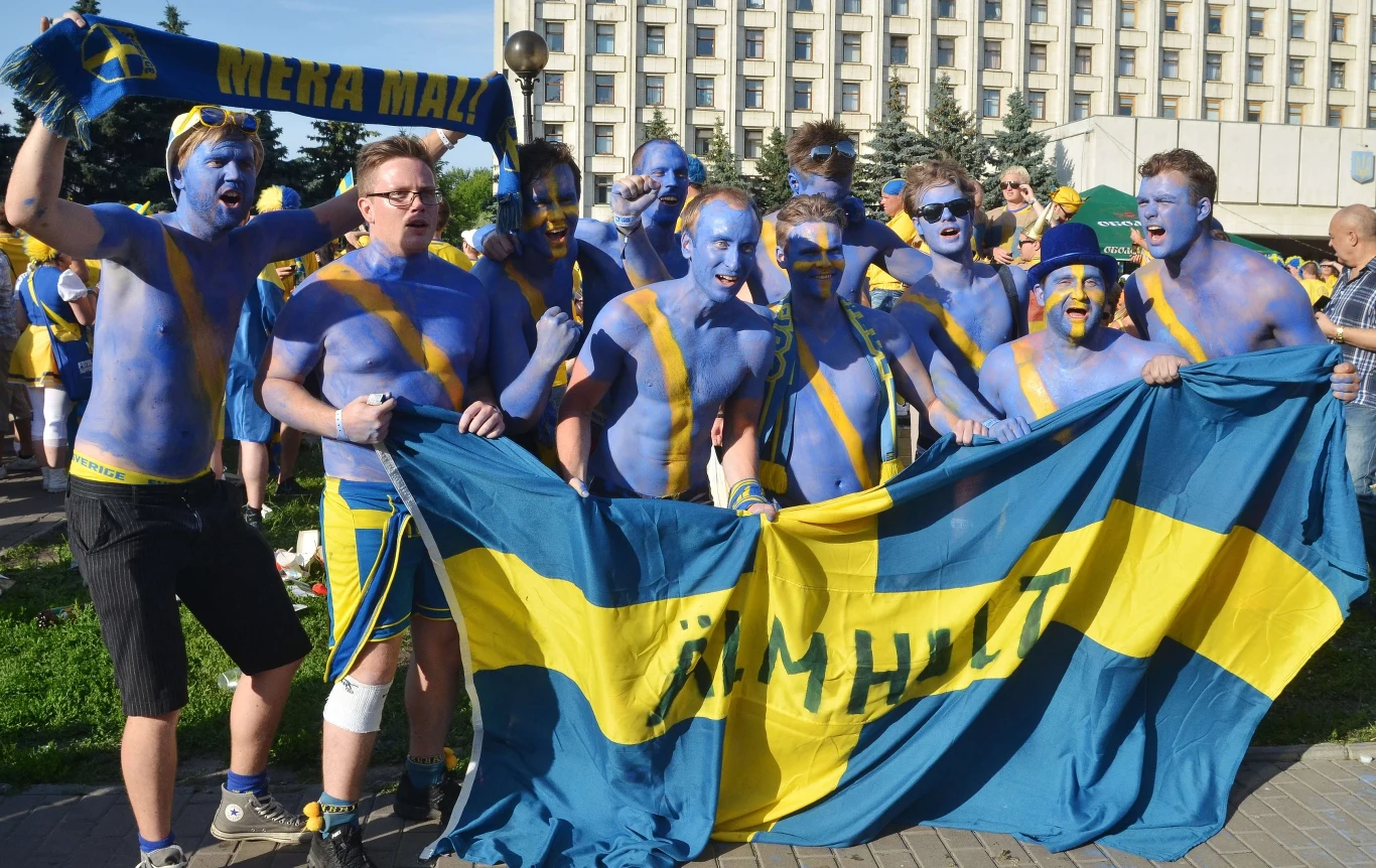 Fani drużyny szwedzkiej
