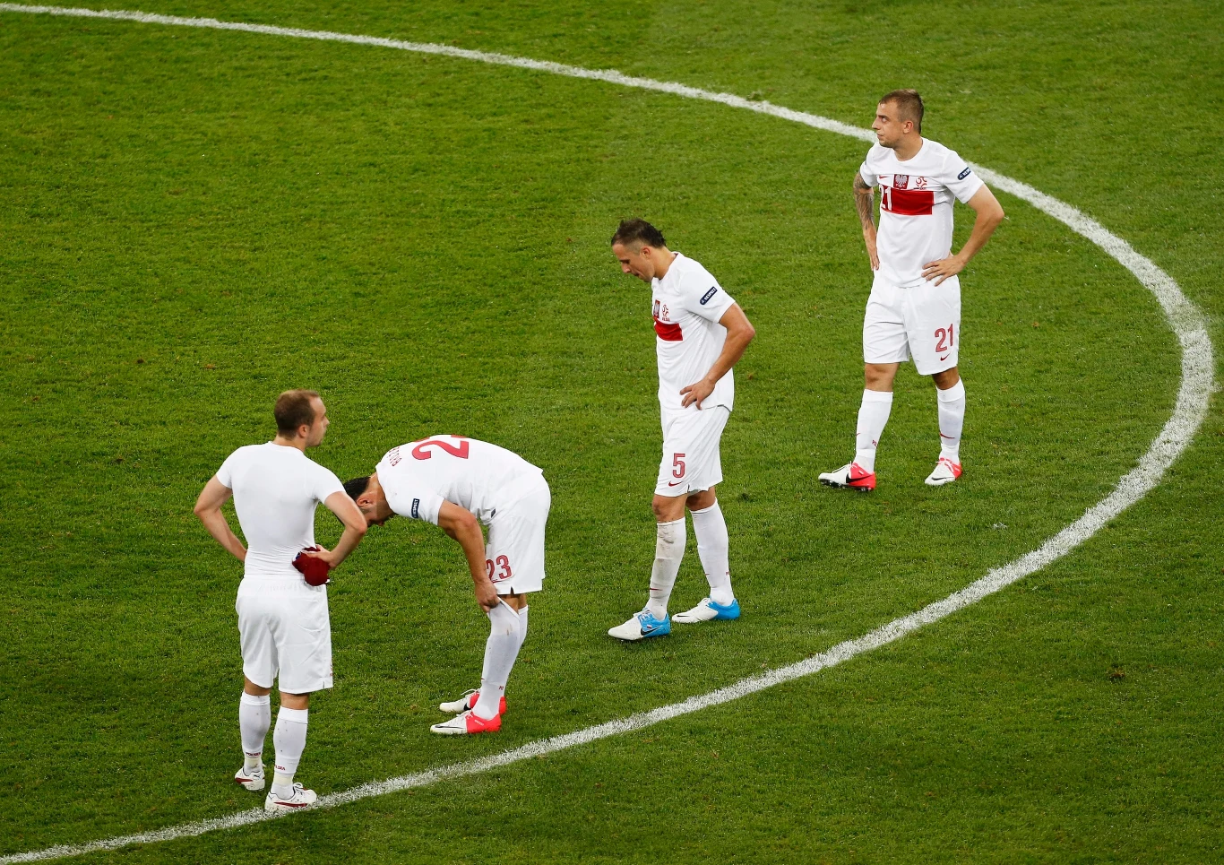 Polscy piłkarze po zakończeniu meczu z Czechami Polscy piłkarze po zakończeniu meczu z Czechami