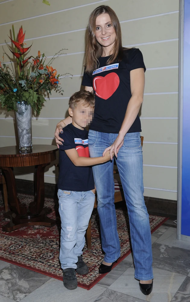 Halina Mlynkova z synem Piotrem Halina Mlynkova z synem Piotrem