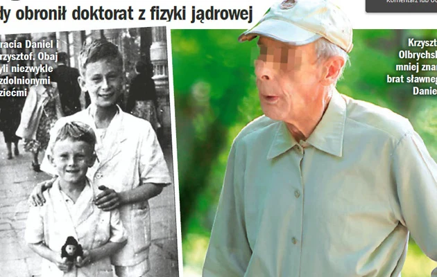 Daniel i Krzysztof w dzieciństwie (L), Krzysztof Olbrychski obecnie Daniel i Krzysztof w dzieciństwie (L), Krzysztof Olbrychski obecnie