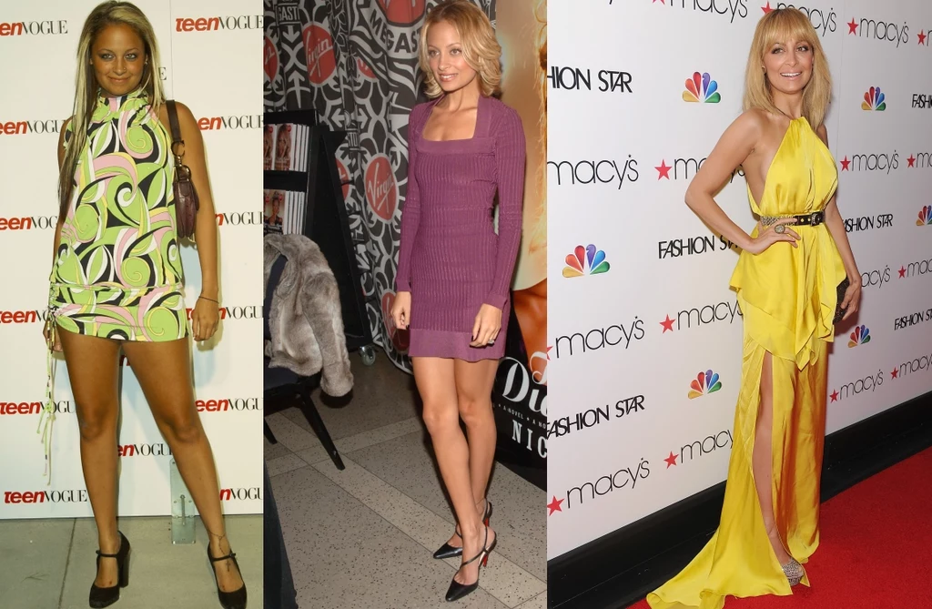 Nicole Richie w 2003, 2005 i 2012 roku