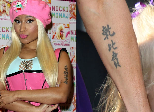 Nicki Minaj i Poppy Montgomery - Tatuaże, które już wyszły z mody