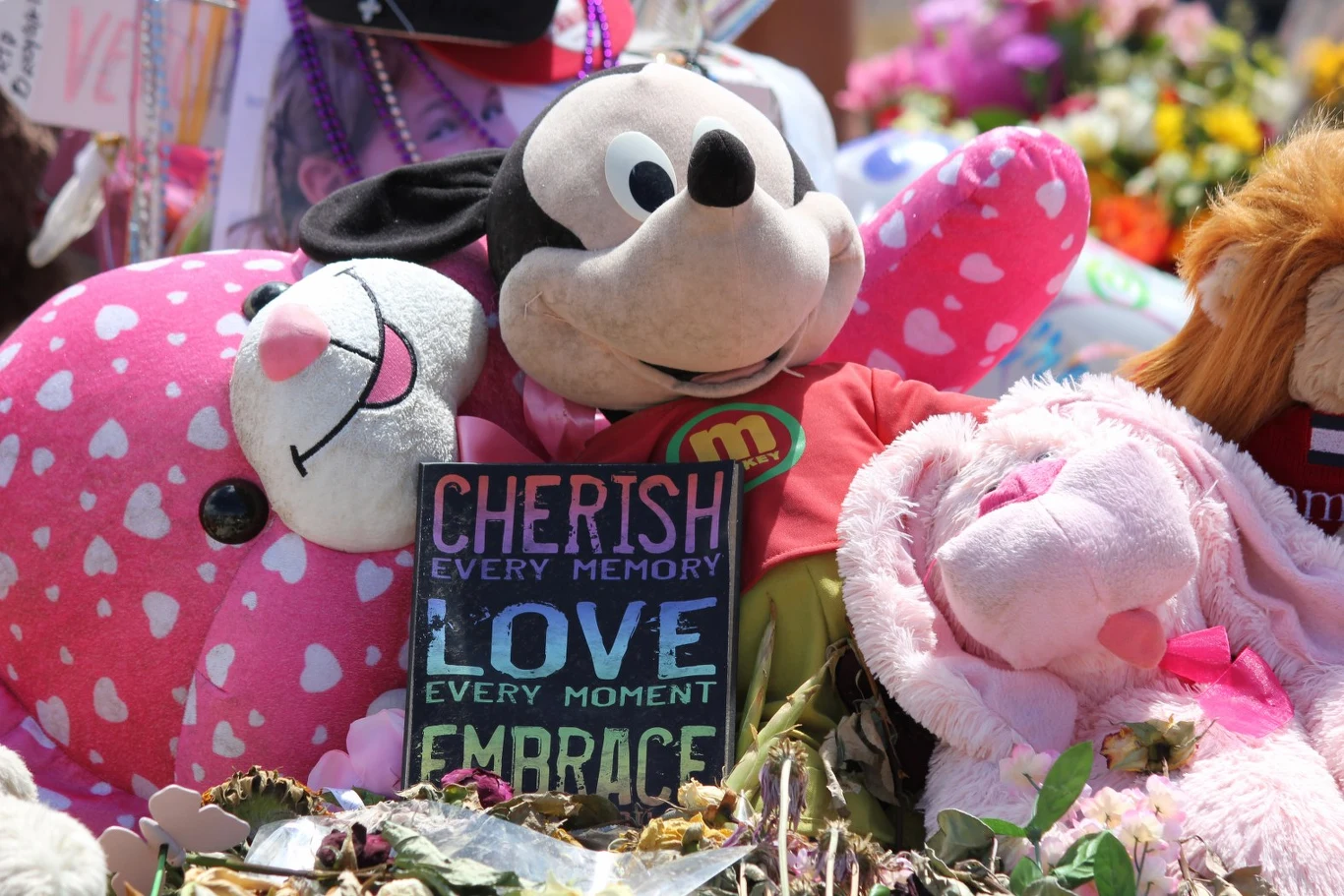 Miejsce pamięci, utworzione spontaniacznie koło kina w Aurorze Miejsce pamięci, utworzione spontaniacznie koło kina w Aurorze