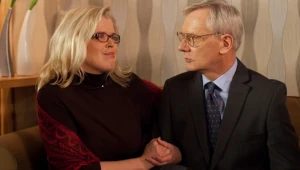 Anna Wojton i Andrzej Precigs na planie serialu "Klan"