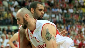 Marcin Gortat w meczu ze Szwajcarią