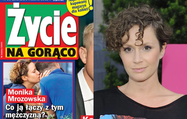 Monika Mrozowska - w objęciach tajemniczego mężczyzny na okładce "Życia na Gorąco" Monika Mrozowska - w objęciach tajemniczego mężczyzny na okładce "Życia na Gorąco"