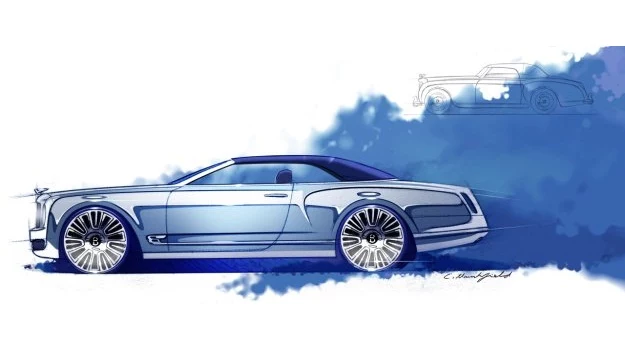 Szkic Bentleya Mulsanne w wersji kabiolet. Szkic Bentleya Mulsanne w wersji kabiolet.