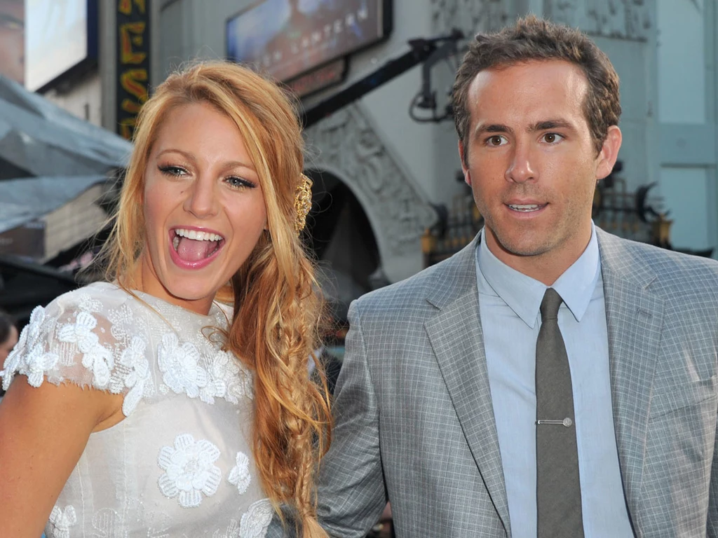 Blake Lively i Ryan Reynolds podczas premiery filmu „Green Lantern”