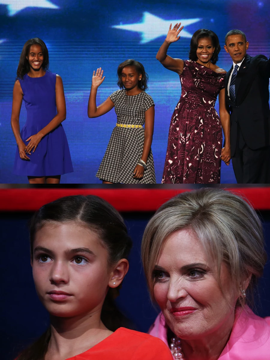 Państwo Obama mają dwie córki – Malię (14 lat) i Sashę (11 lat). Ann i Matt Romney mają pięciu synów: Taggarta, Matthew, Joshuę, Benjamina i Craiga. Mają osiemnaścioro wnucząt. Państwo Obama mają dwie córki – Malię (14 lat) i Sashę (11 lat). Ann i Matt Romney mają pięciu synów: Taggarta, Matthew, Joshuę, Benjamina i Craiga. Mają osiemnaścioro wnucząt.