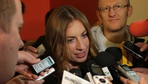 Justyna Kowalczyk podczas konferencji w Krakowie