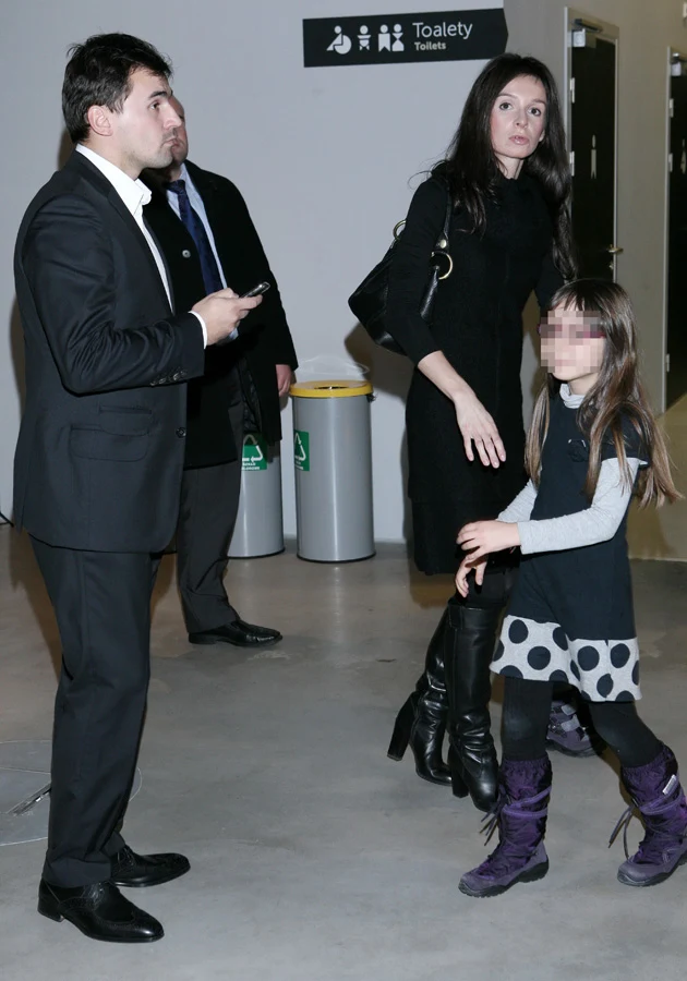 Marta Kaczyńska, Marcin Dubieniecki i córka Ewa Marta Kaczyńska, Marcin Dubieniecki i córka Ewa