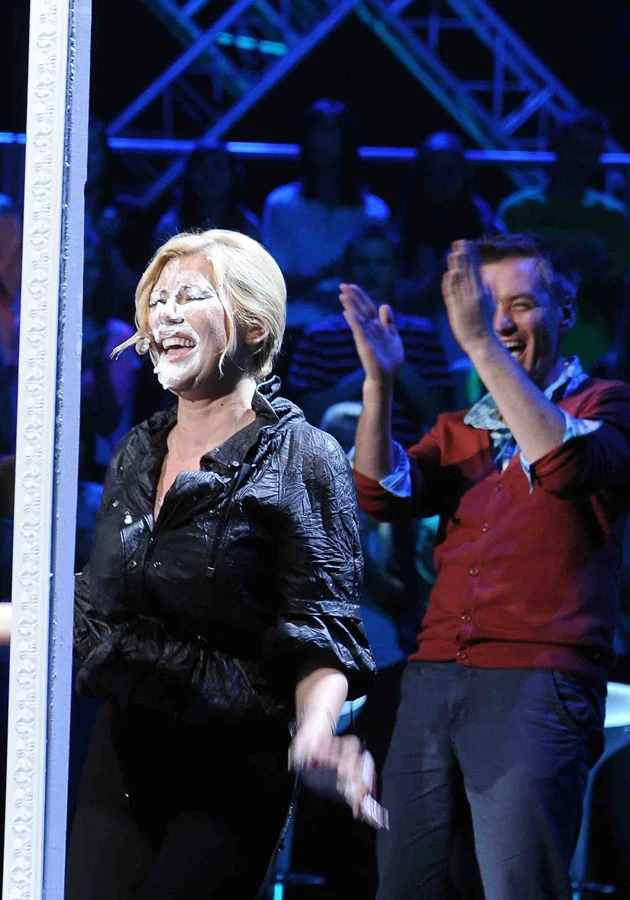 Z posłem Biedroniem w tle