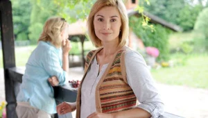 Joanna Brodzik na planie "Życia nad rozlewiskiem" 