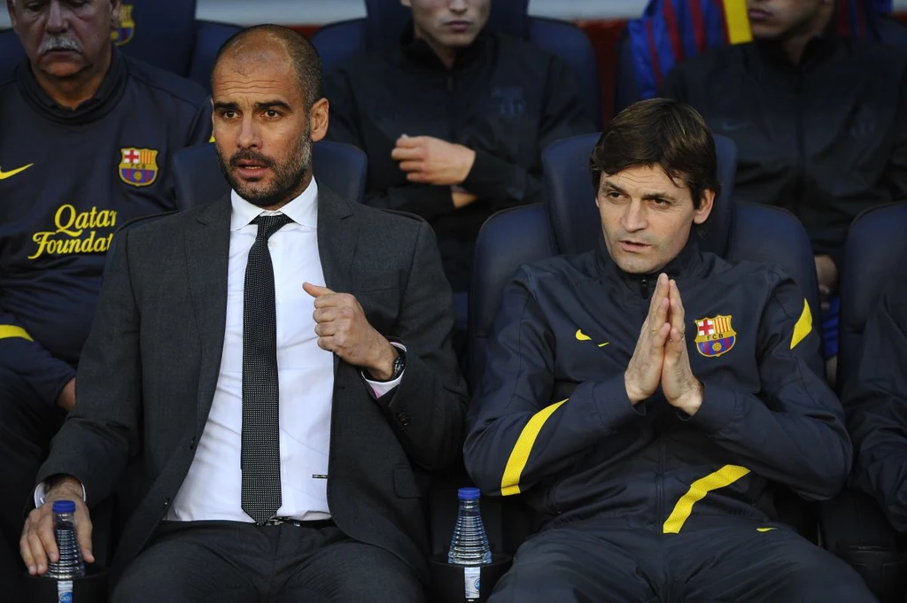 Pep i Tito na ławce Barcelony