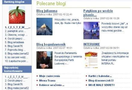 Blogi w portalu INTERIA.PL Blogi w portalu INTERIA.PL