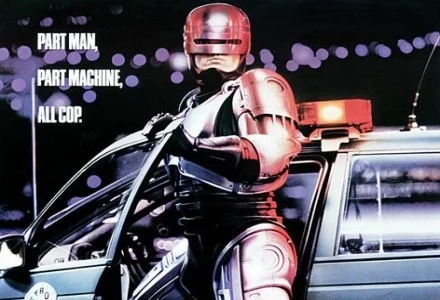 Najpopularniejszy robo-glina w mieście. Fragment plakatu promującego film "Robo-cop" Najpopularniejszy robo-glina w mieście. Fragment plakatu promującego film "Robo-cop"