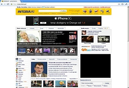 Portal INTERIA.PL oglądany oczami Google Chrome