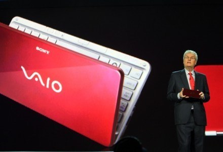 Vaio P oraz prezes Sony podczas prezentacji w Las Vegas