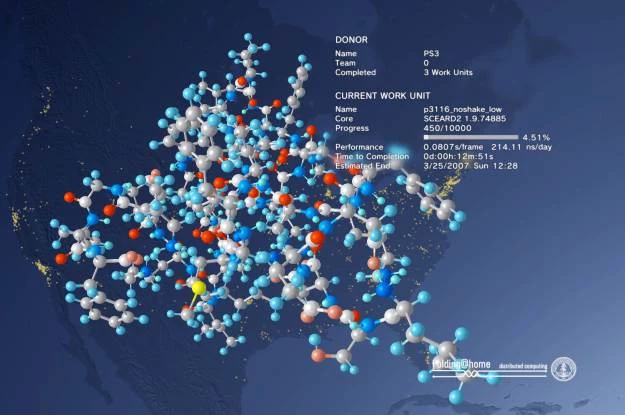 Folding@home, działająca na konsoli Playstation 3