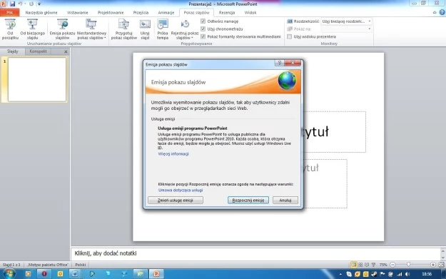 Emisja pokazu slajdów to nowa funkcja PowerPointa. Genialna w swojej prostocie