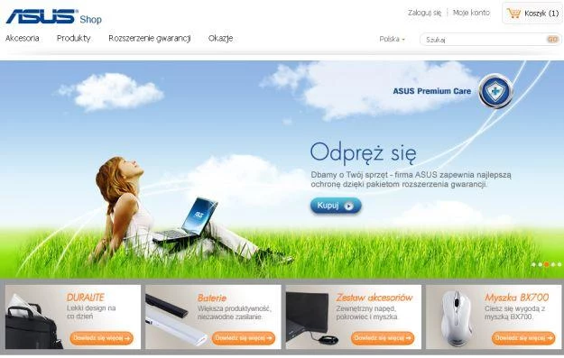 Sklep internetowy ASUS Shop - strona główna