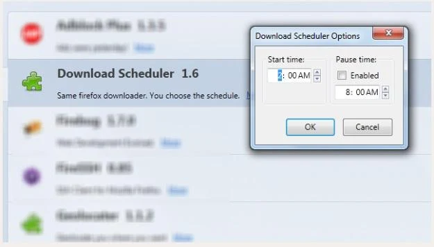 Download Scheduler dla Firefoksa Download Scheduler dla Firefoksa