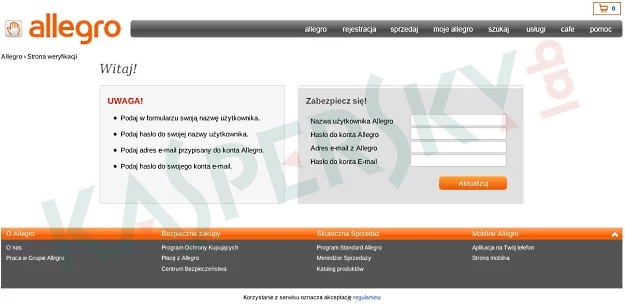 Sfałszowany formularz przygotowany przez cyberprzestępców