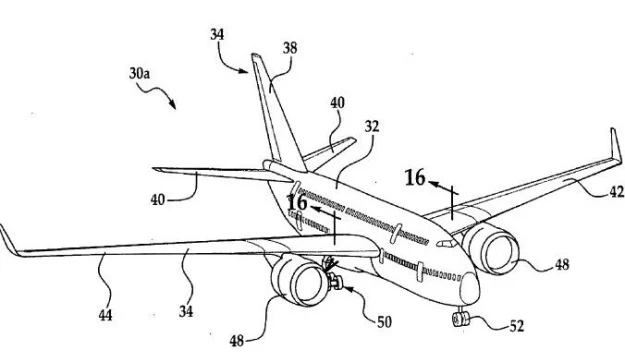 Rysunek z wniosku patentowego Boeinga