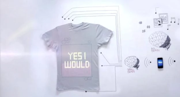 tshirtOS pokazuje, że wyświetlacz można umieścić wszędzie