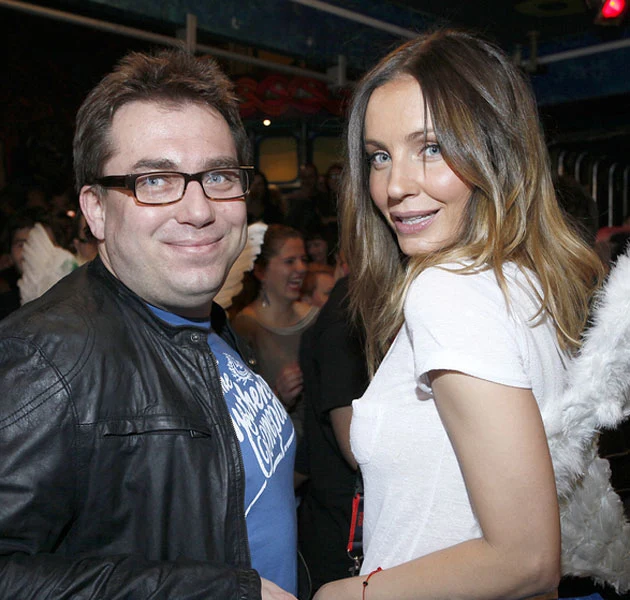 Szulim ze swoim kolegą z programu Bartoszem Węglarczykiem na urodzinach Eski Rock