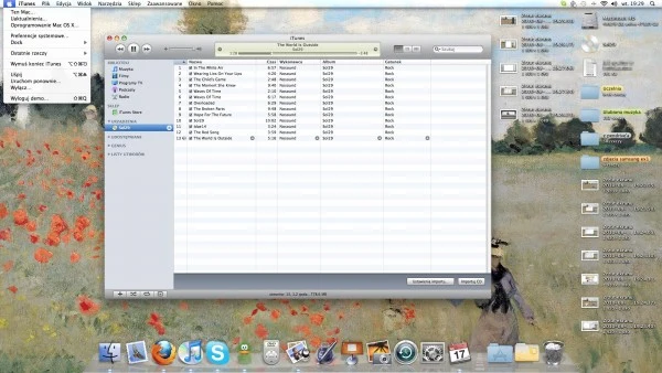 Menu z logo Apple - podstawowe informacje o systemie