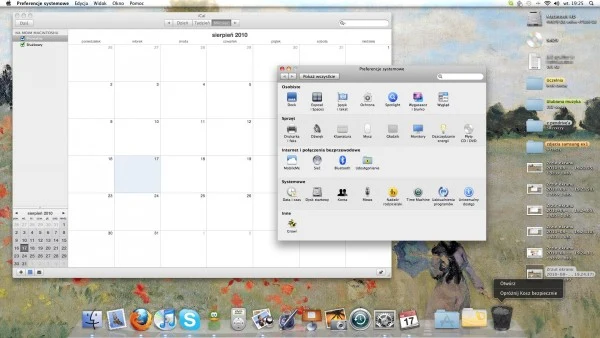 Kalendarz i odpowiednik Windowsowego Panelu sterowania - Preferencje systemowe