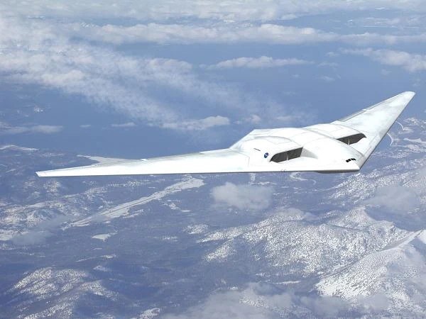 Northrop wzorował się na swoim bombowcu B2. To kolejny projekt oparty na układzie latającego skrzydła. Fot. NASA