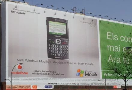 Reklama Windows Mobile 6 w Barcelonie